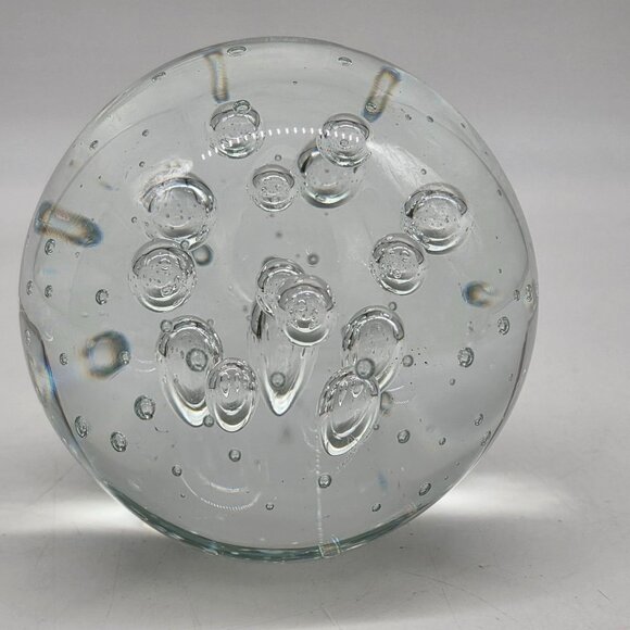 Large Murano Style Glass Bubbles Paperweight Orb Decor 4" Clear - Picture 4 of 9